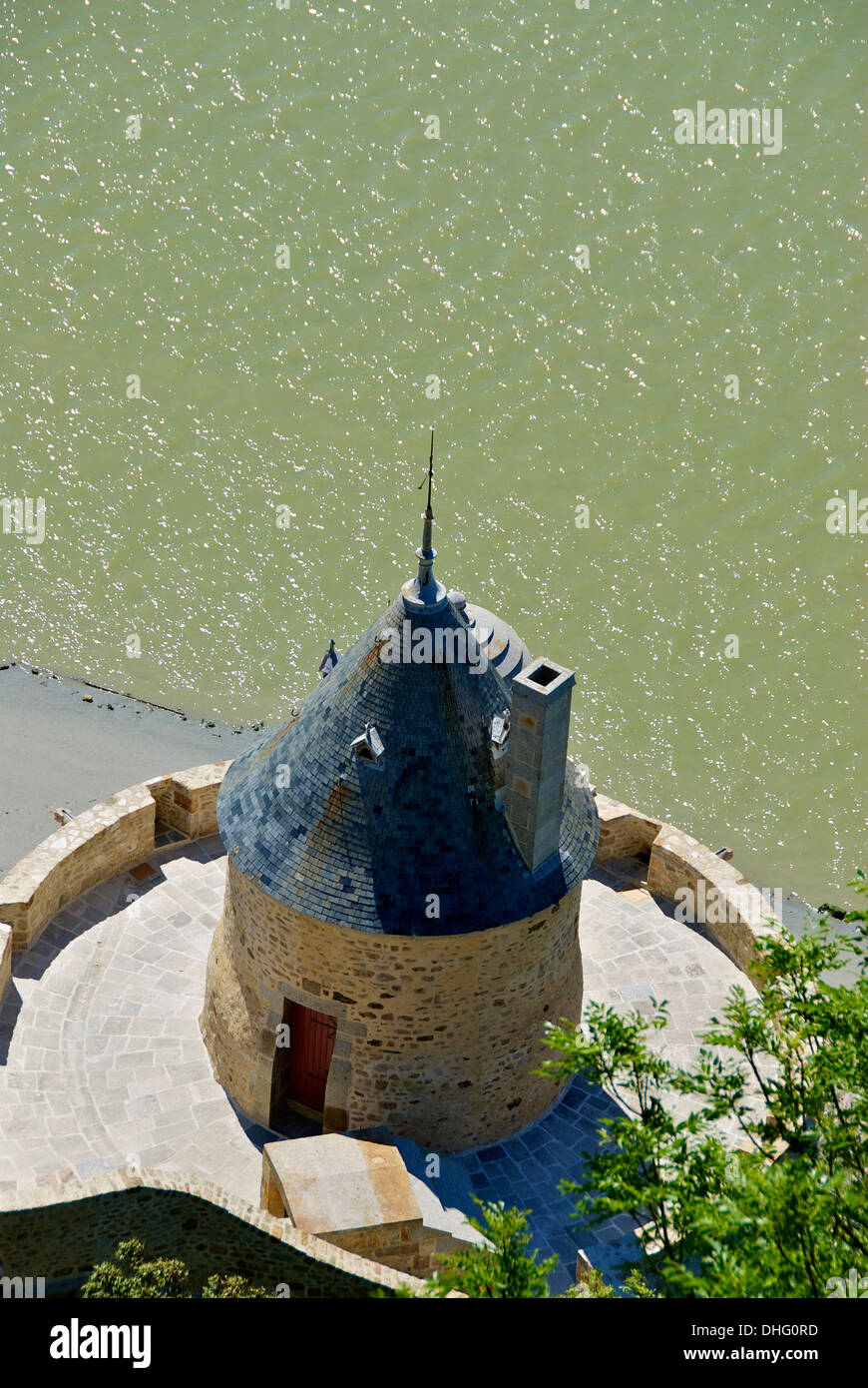 Mont Saint Michel St Gabriel's tower Stock Photo