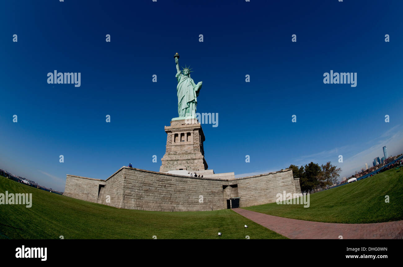 Statue of Liberty on the Hudson River in NYC Stock Photo Alamy