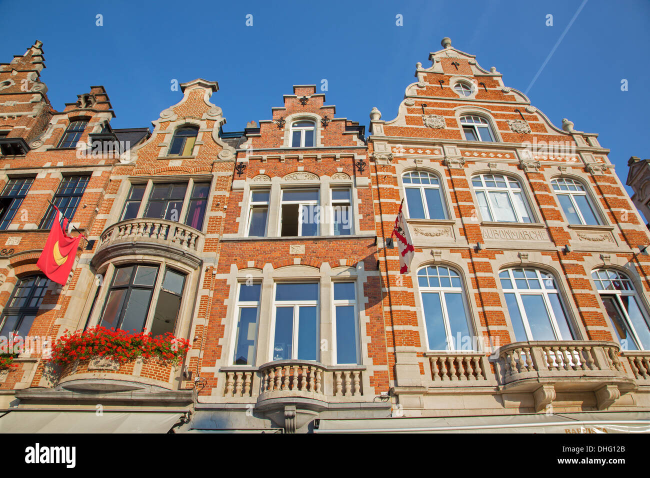 Leuven - Palaces of Oude markt Stock Photo