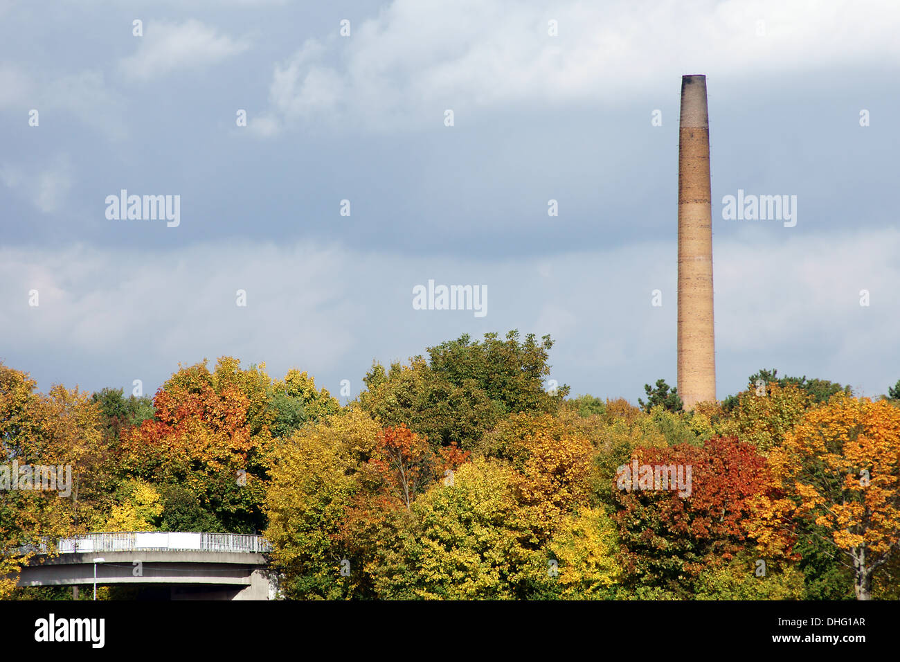 Industrial chimney in the fall Stock Photo Alamy