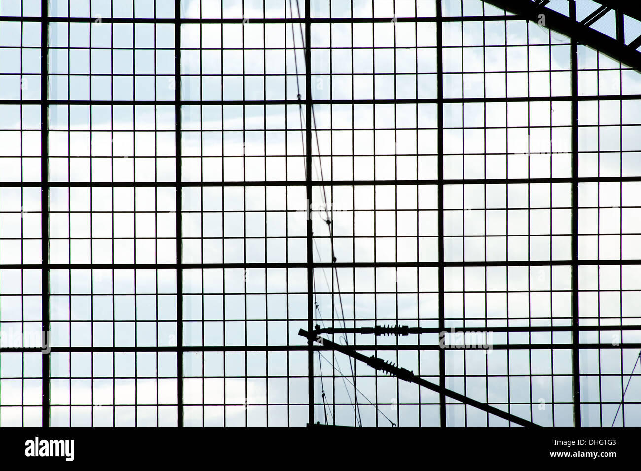Steel mesh and sky Stock Photo