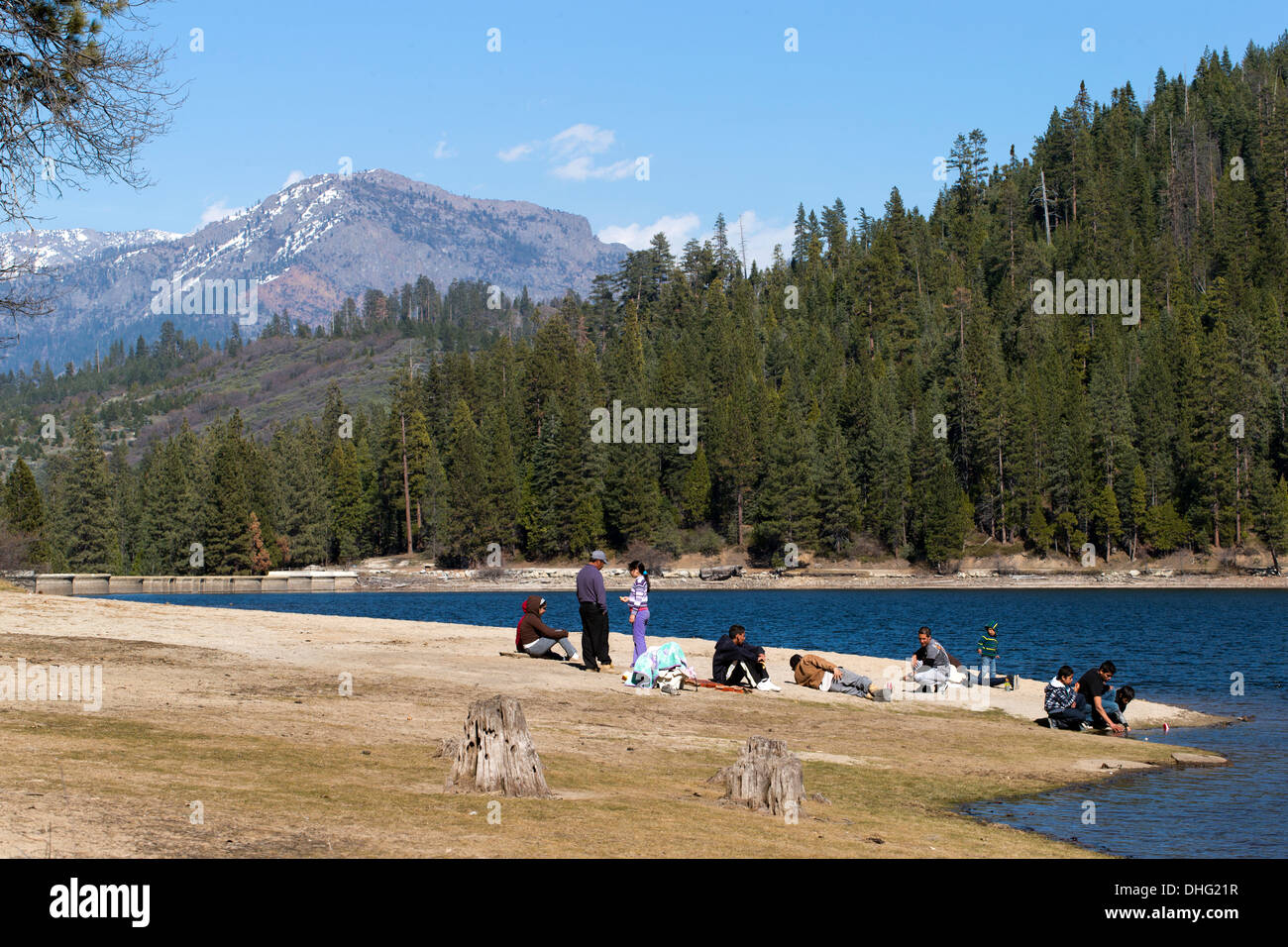 Hume Lake & Wren Peak, Sequoia National Forest, California, USA Stock