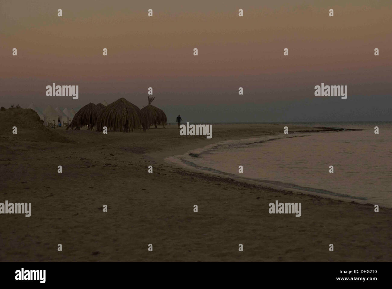 Marsa shagra beach landcape at sunset Stock Photo