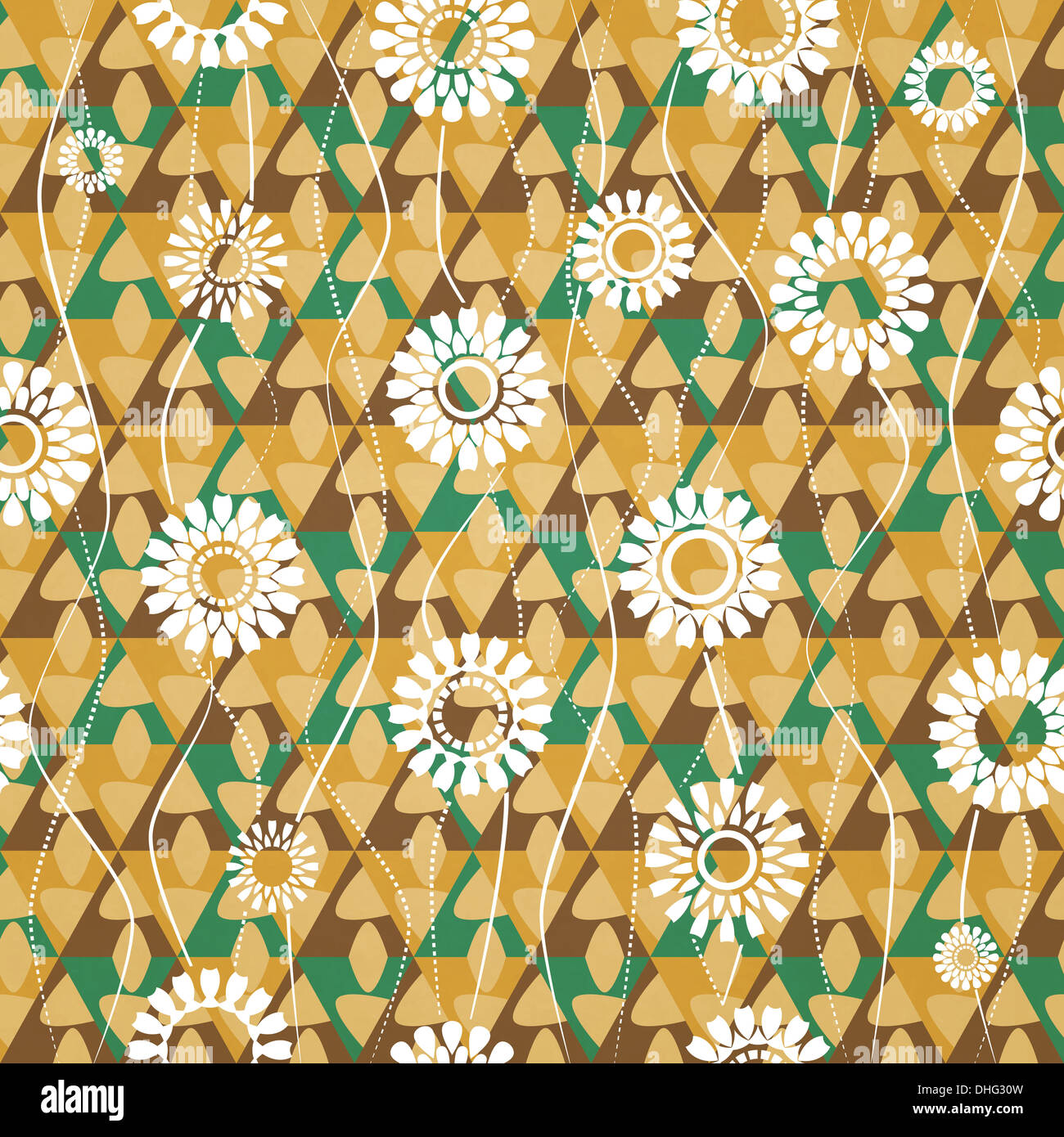 new seamless pattern with white flowers on vintage background Stock ...