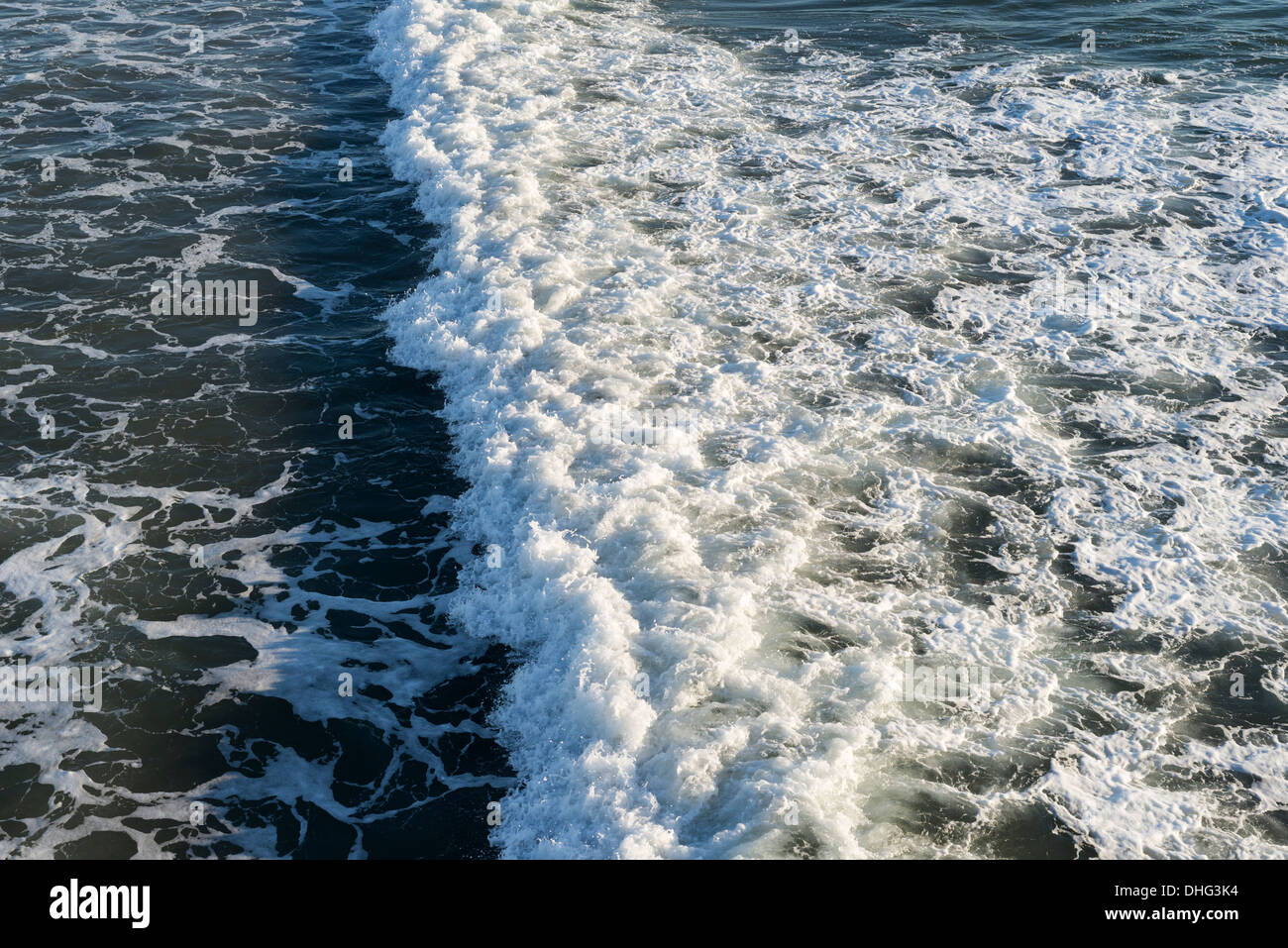 Overhead view of an ocean wave at Venice Beach, California. Stock Photo