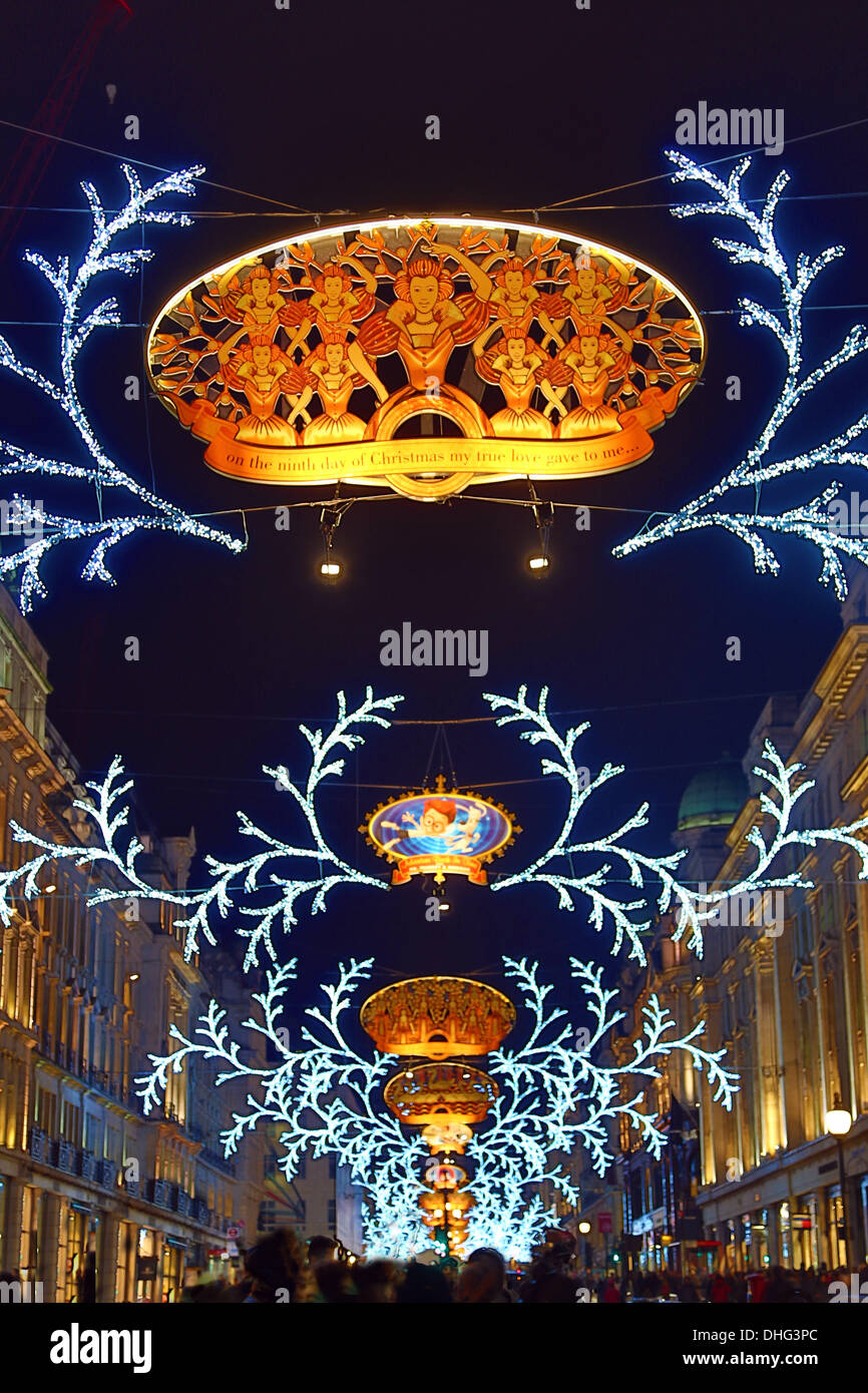 London, UK. 9th November 2013. Regent Street Christmas Lights switched