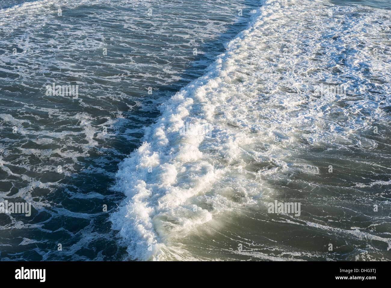 Overhead view of an ocean wave at Venice Beach, California. Stock Photo