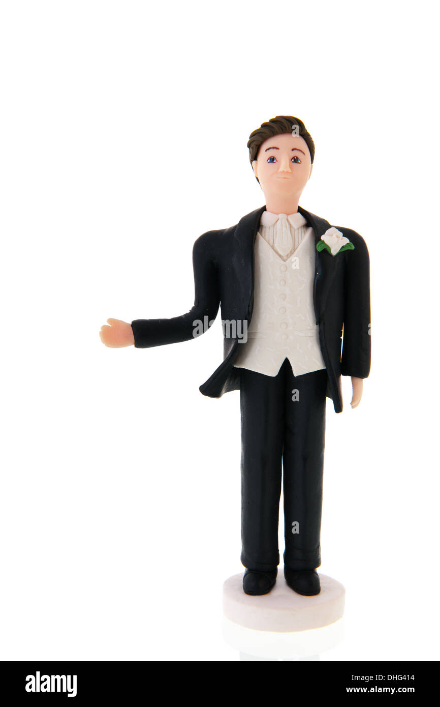 Divorced man without his bride isolated over white background Stock Photo