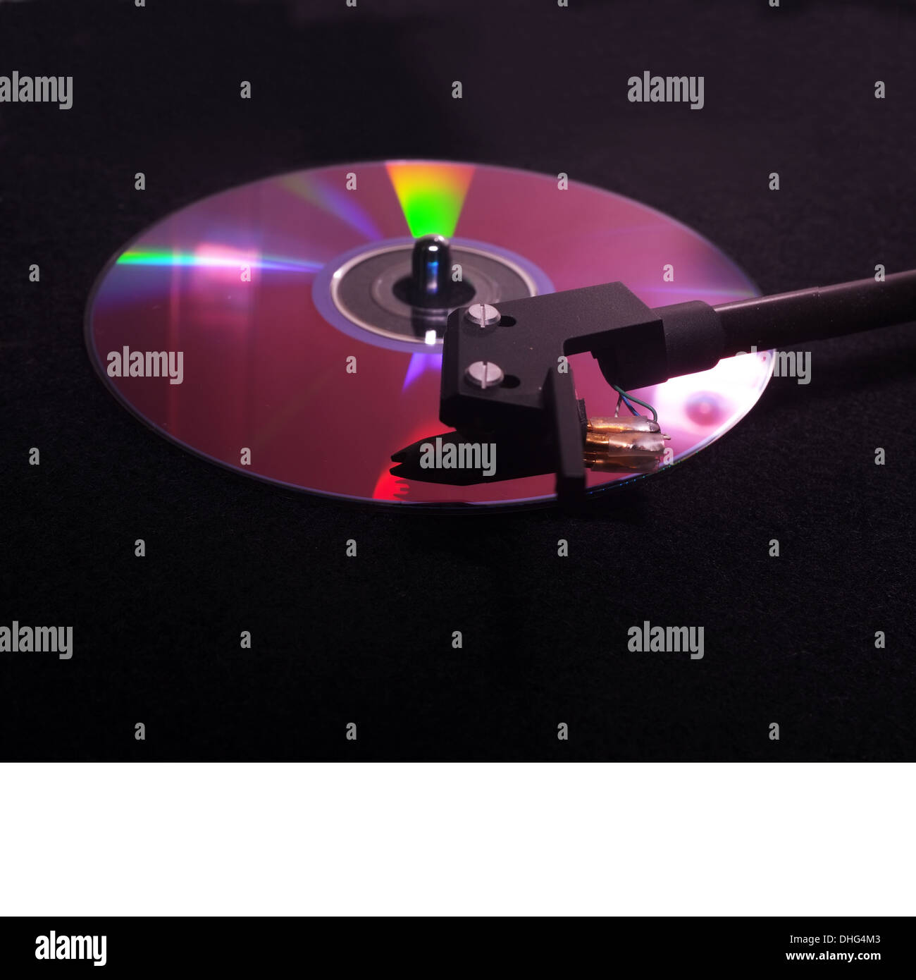 Record player plays DVD Stock Photo Alamy
