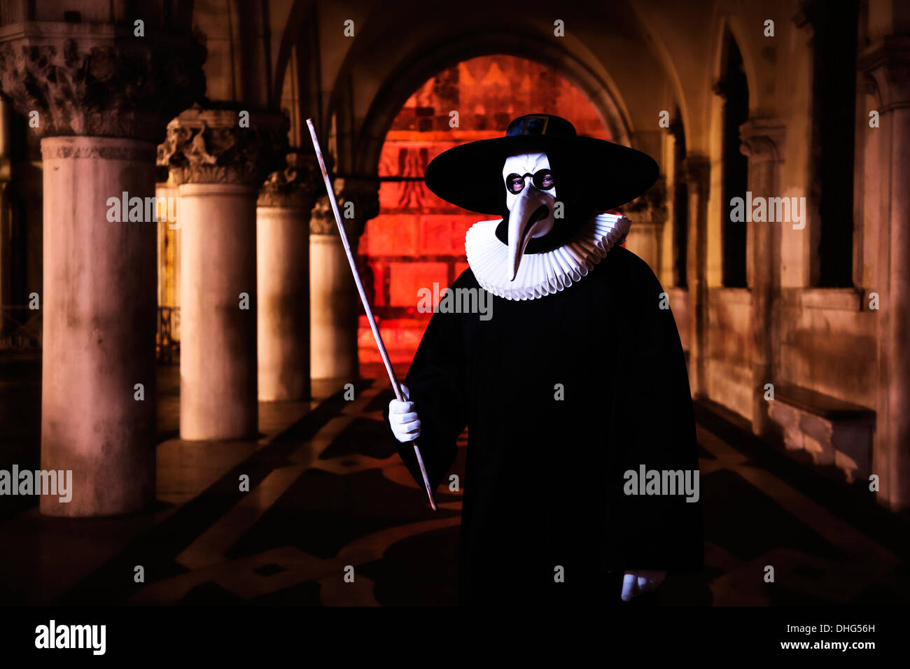 The Plague Doctor of Venice's Carnival Stock Photo