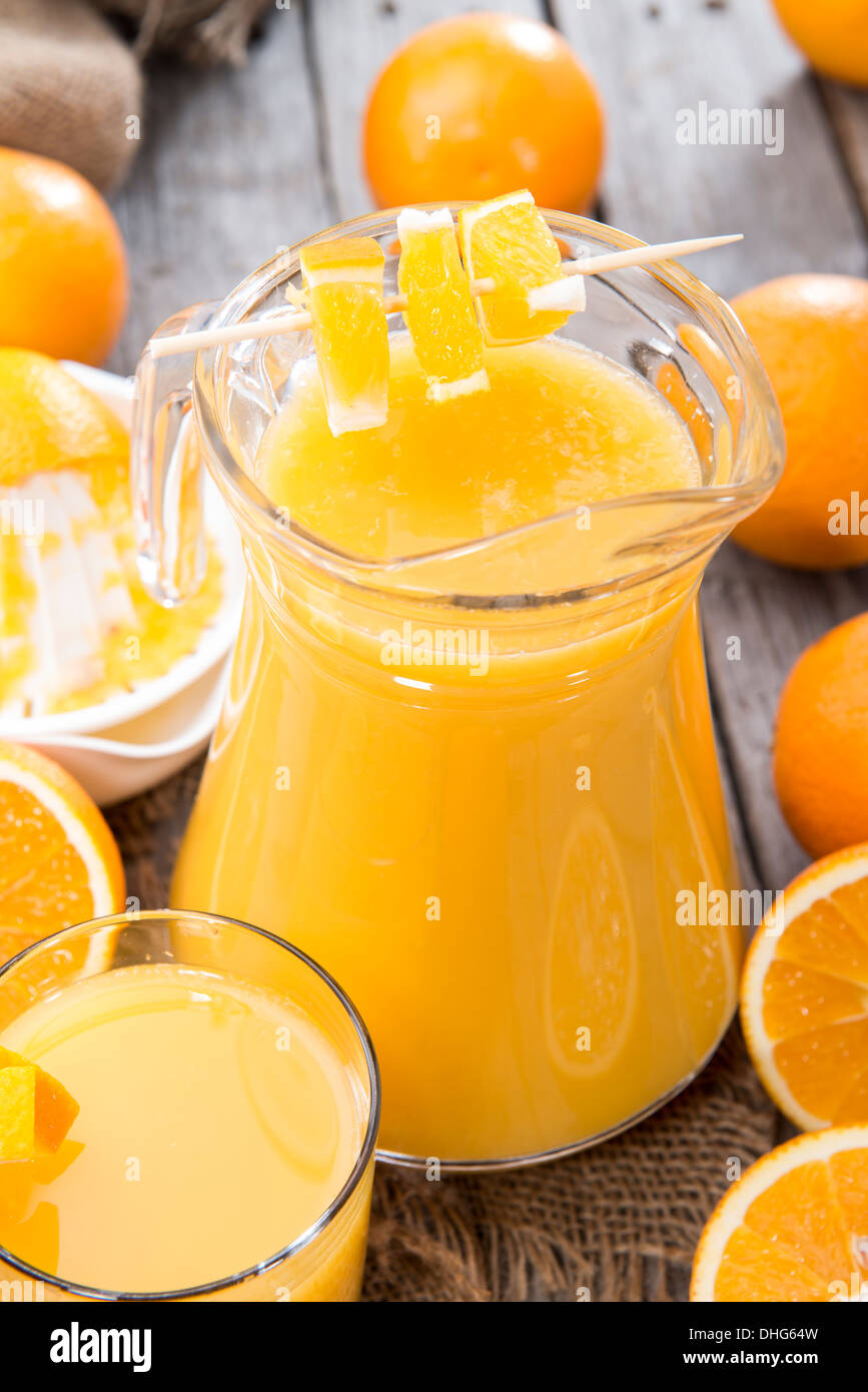 Homemade Orange Juice with fresh fruits Stock Photo Alamy