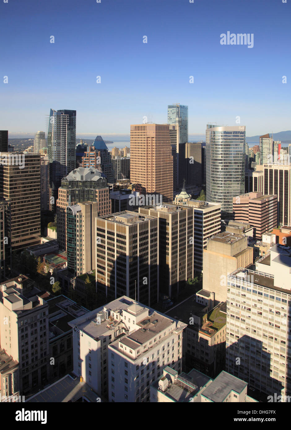 Canada, Vancouver, skyline, aerial view, Stock Photo