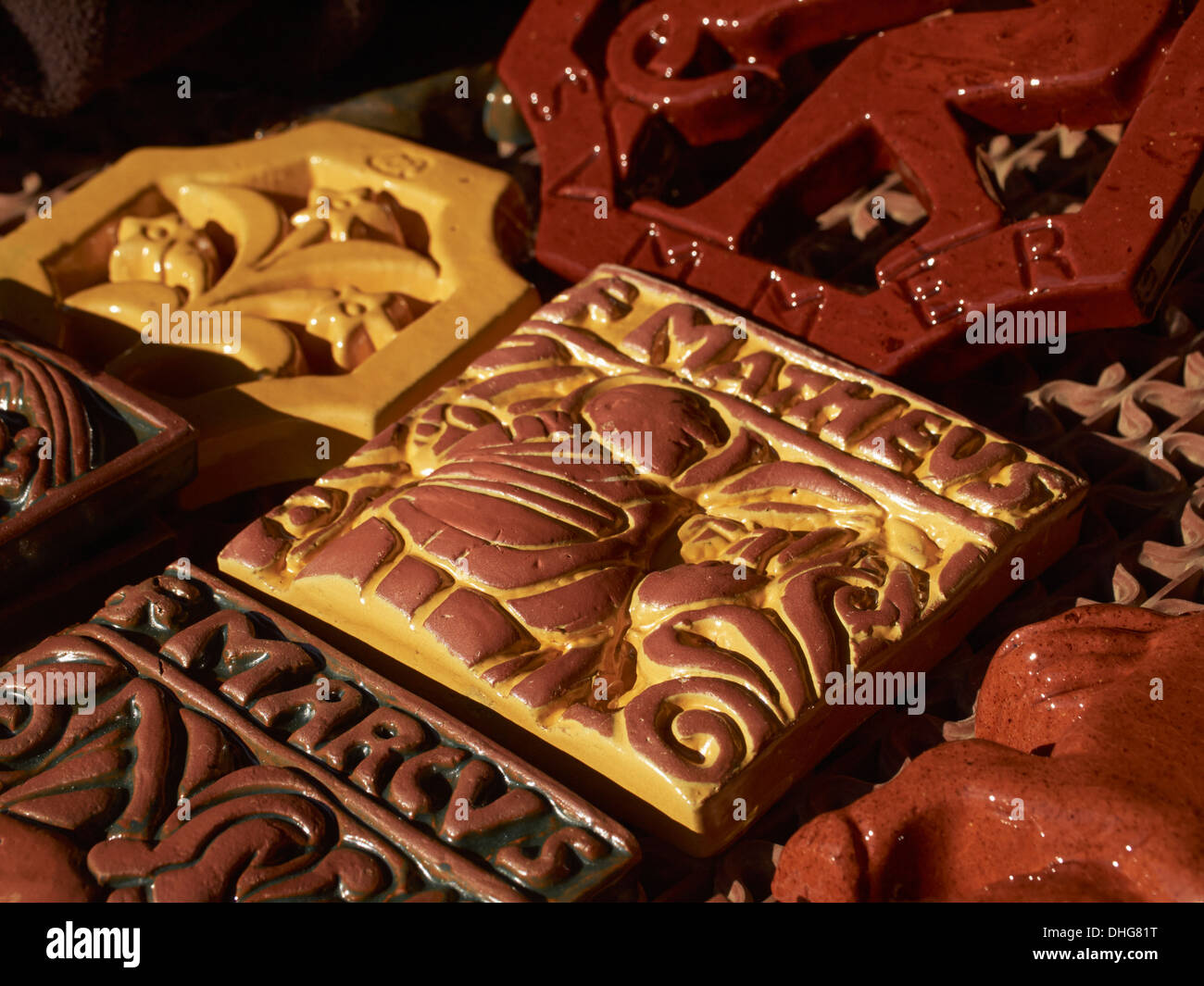 Finished tiles at the Moravian Pottery & Tile Works Museum, Doylestown