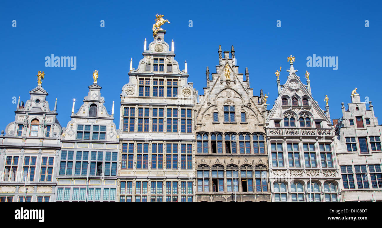 Antwerp - Palaces of Grote Markt Stock Photo