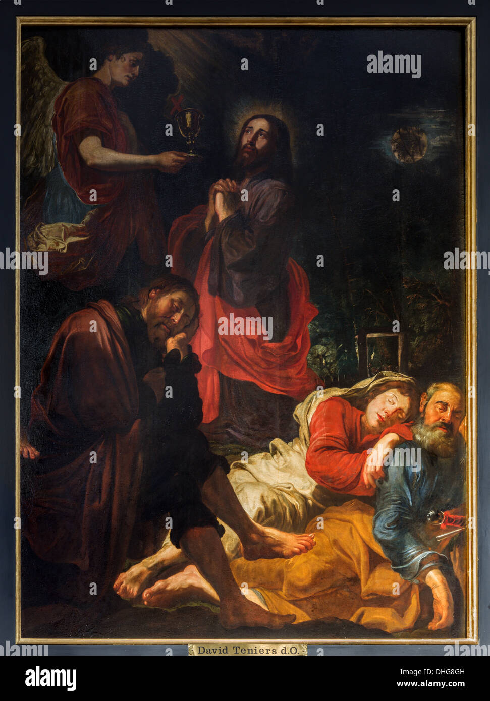 Antwerp - Jesus in Gethsemane garden by David Teniers in St. Pauls church (Paulskerk) Stock Photo