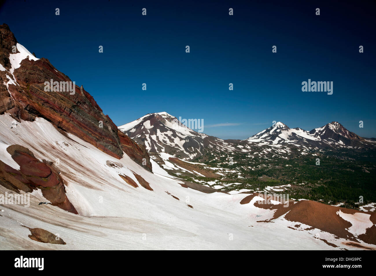 OREGON - The North, South and Middle Sisters from Broken Top in the ...