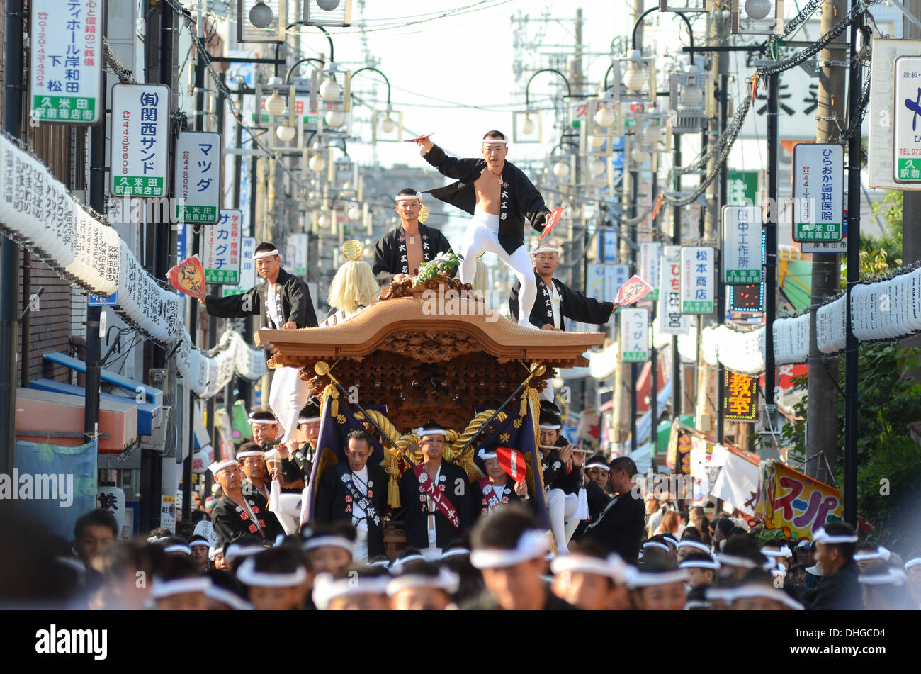 Scenes from the Kishiwada Danjiri festival in Osaka, Japan. Stock Photo