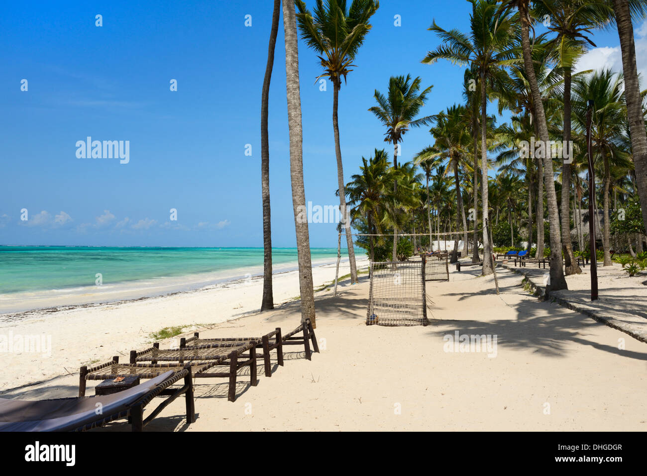Hotel Frontage, Bwejuu Beach, Zanzibar, Tanzania, East Africa Stock Photo