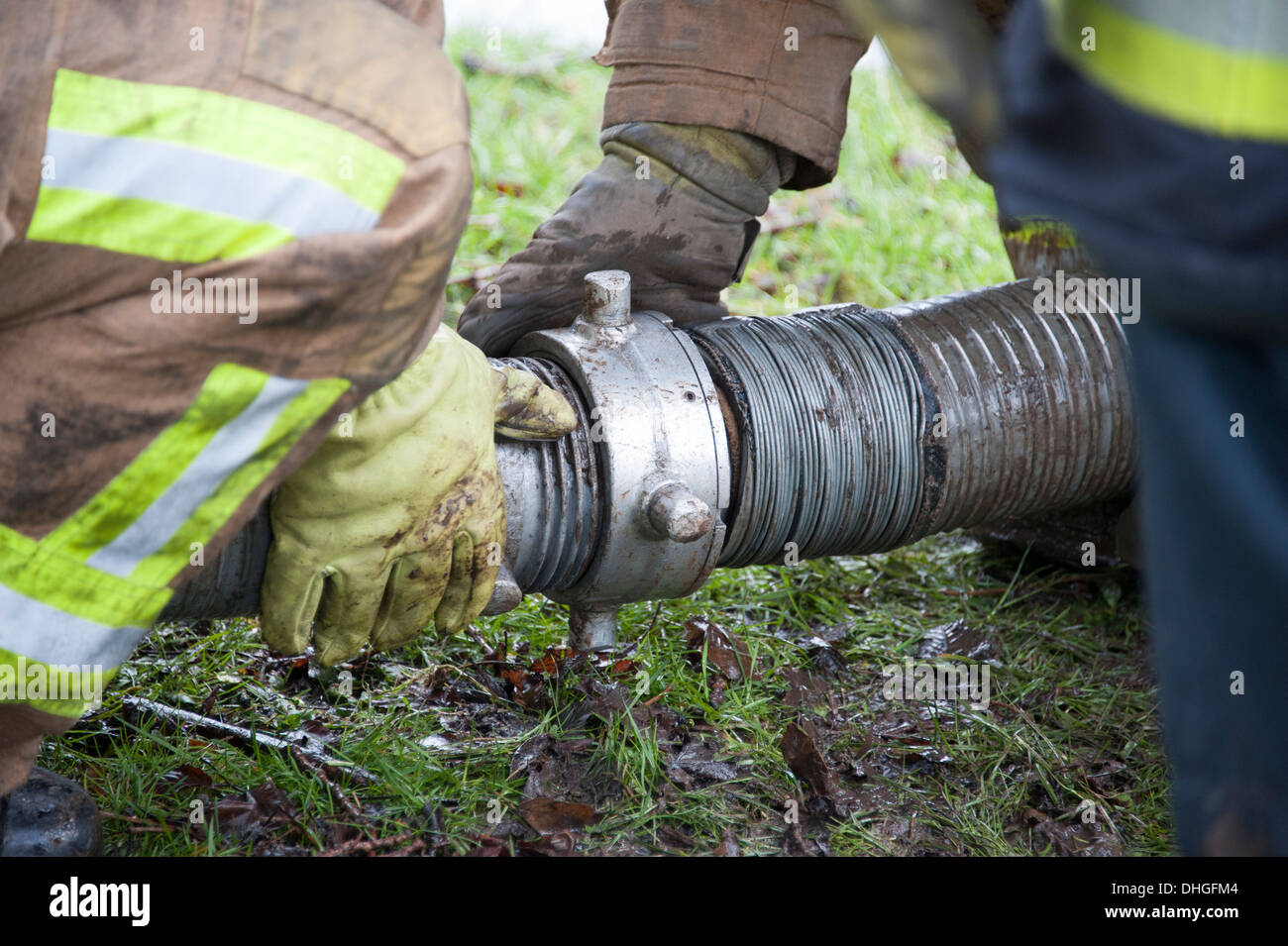 Light Portable Pump Suction Hose Coupling Fire Stock Photo