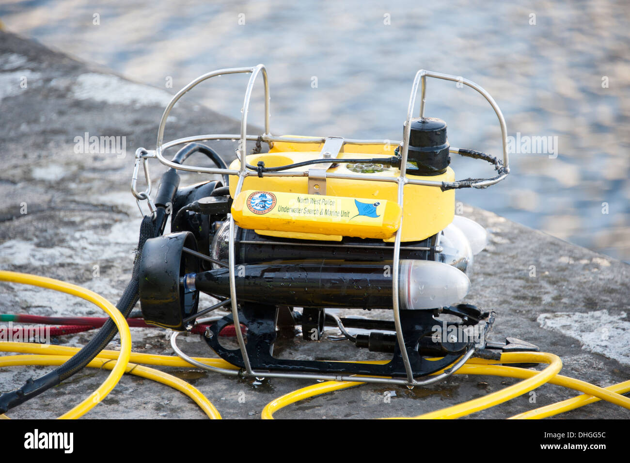 Underwater ROV Camera Search Rescue CCTV Video Stock Photo