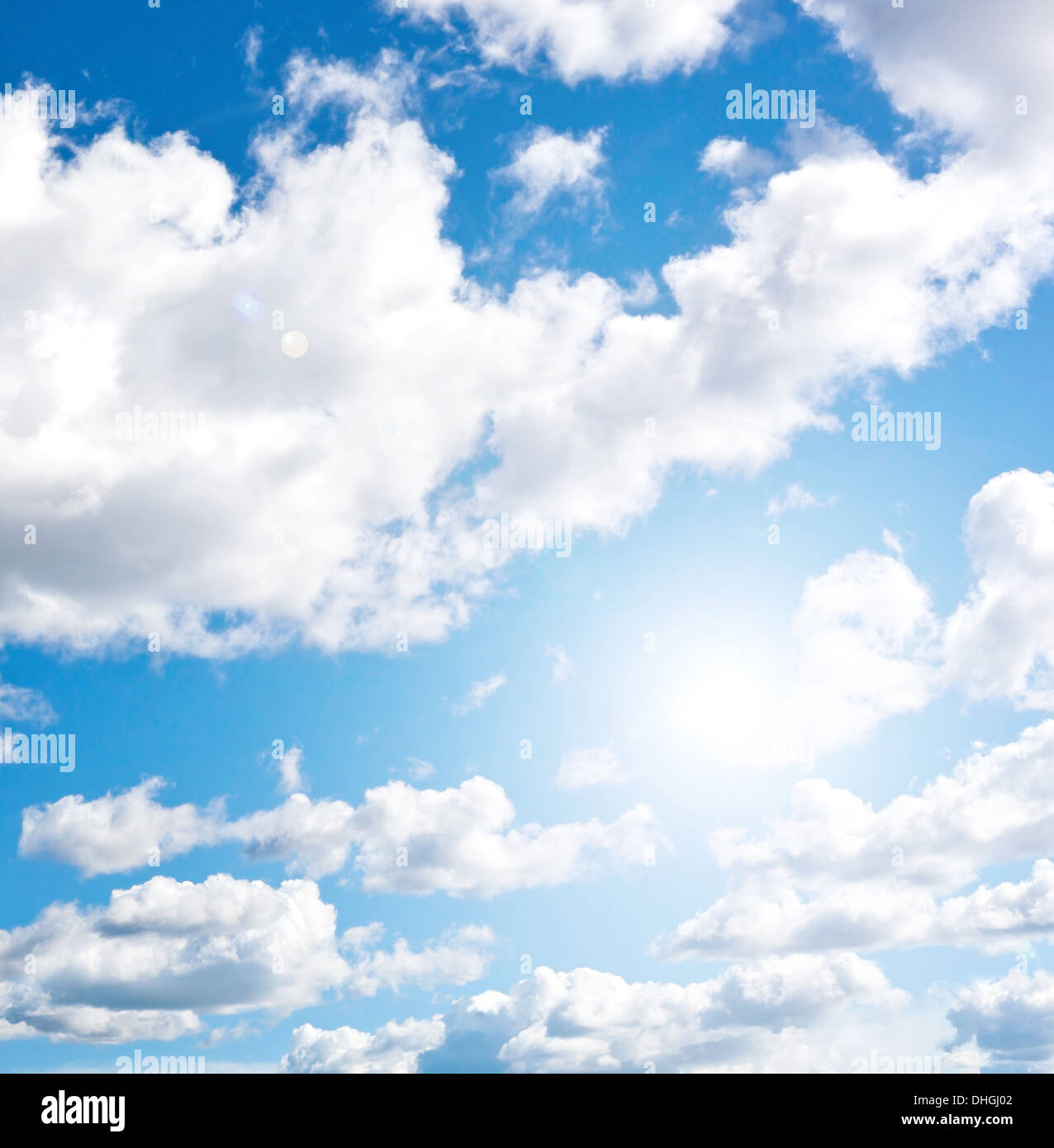 Blue cloudly sky background Stock Photo
