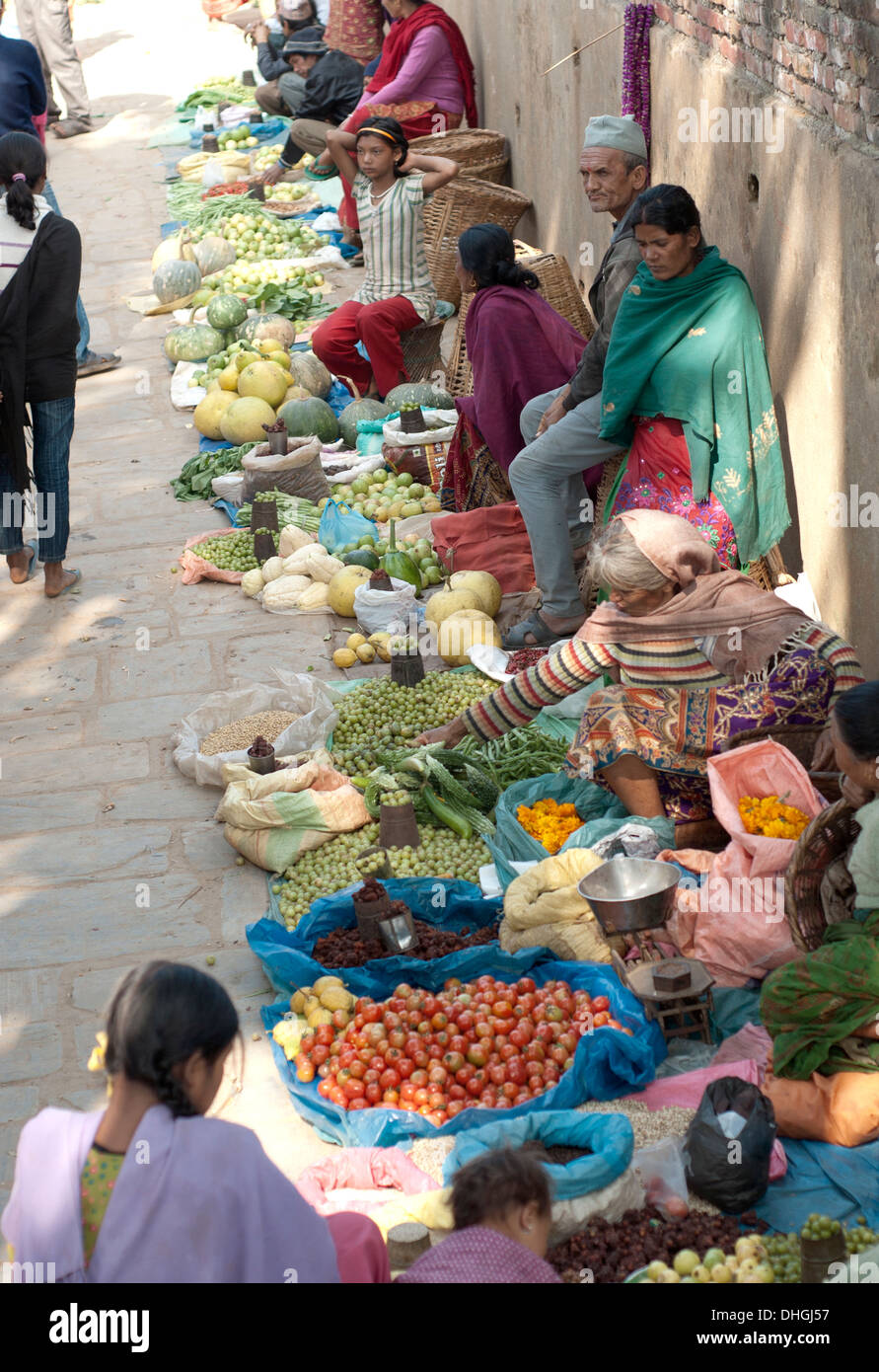 Fruits and vegetable street shop of Nepal Stock Photo Alamy