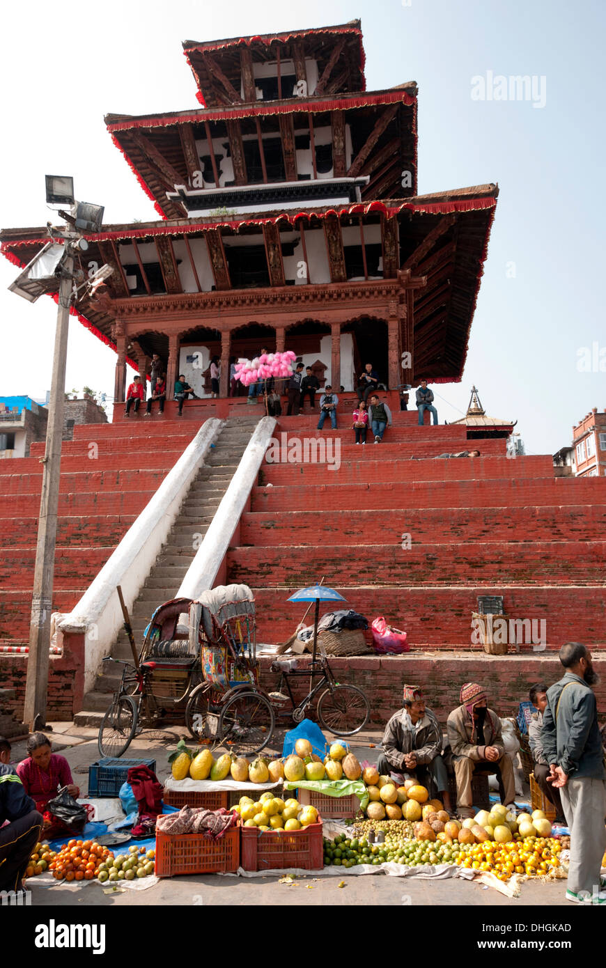Street market in occasion of Tihar Festival in Kathmandu. Stock Photo