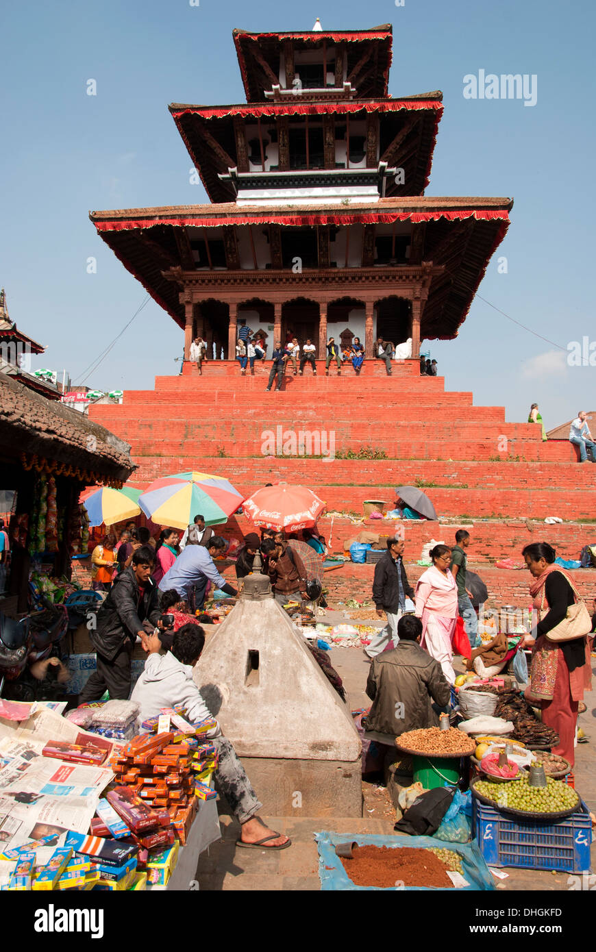 Street market in occasion of Tihar Festival in Kathmandu. Stock Photo