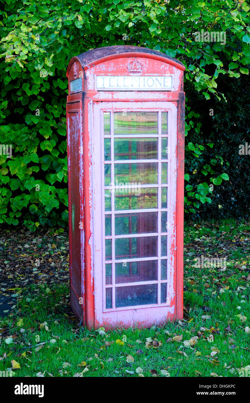 British Red Telephone Box, Maplebeck,Nottinghamshire,England,UK Stock