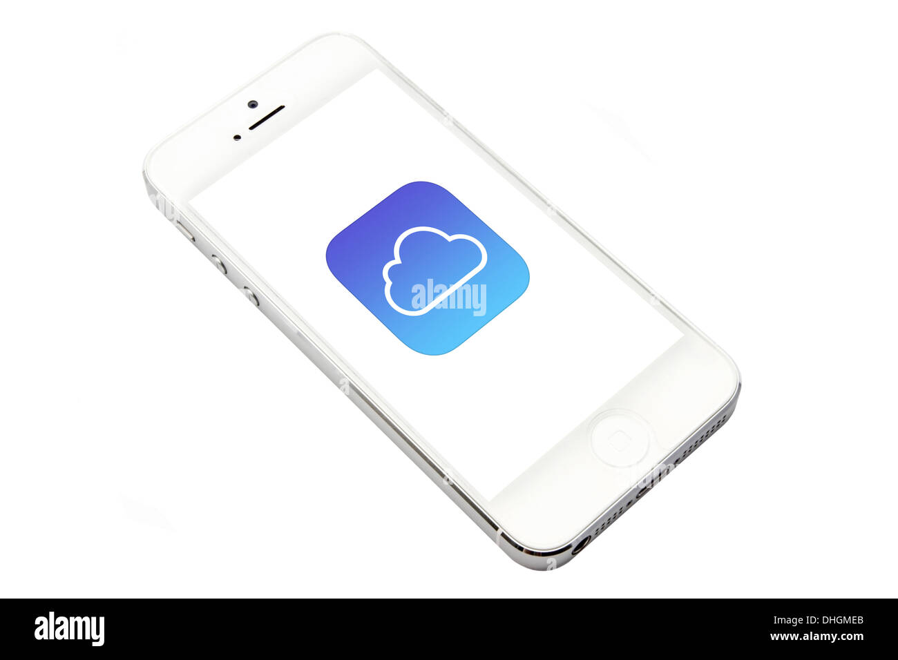 icloud display on iPhone 5 screen Stock Photo