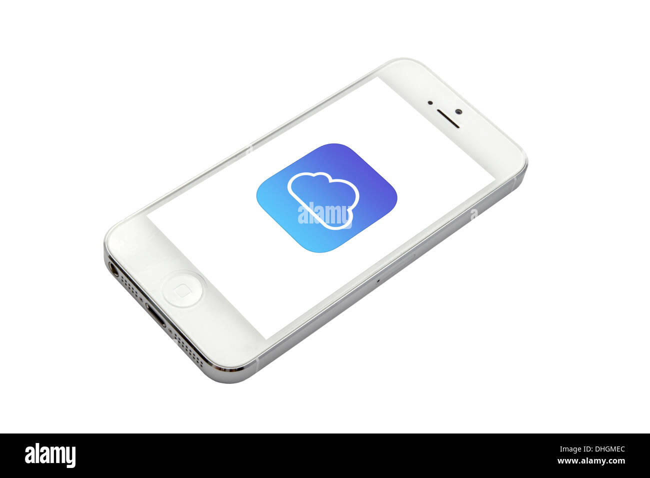 icloud display on iPhone 5 screen Stock Photo