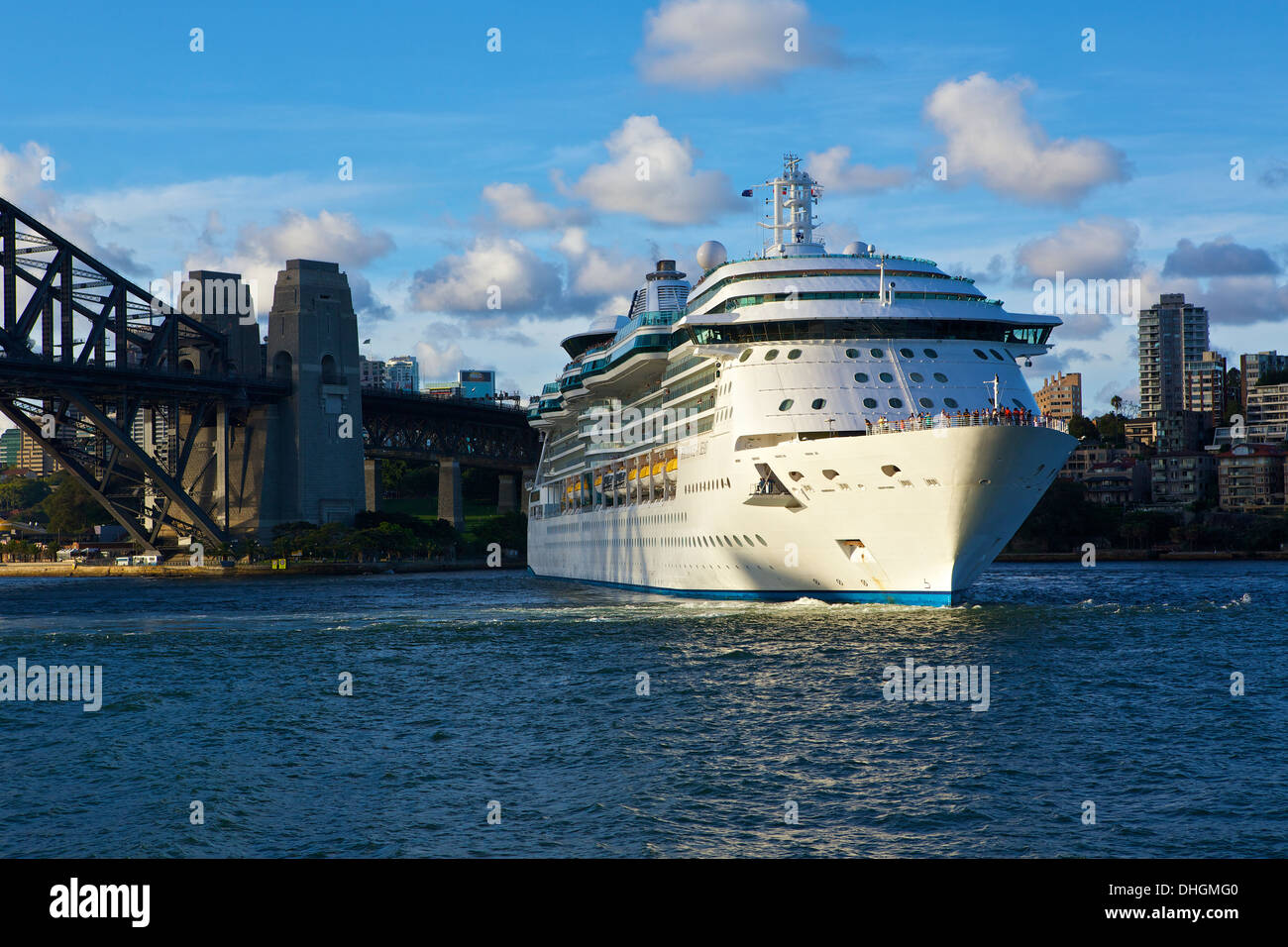 Royal Caribbean Cruise Liner, Radiance of the Seas, departs Sydney. Stock Photo