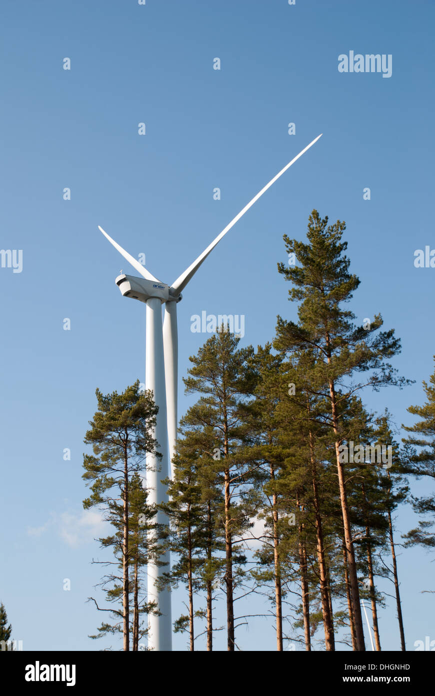 Windmill in forest Stock Photo