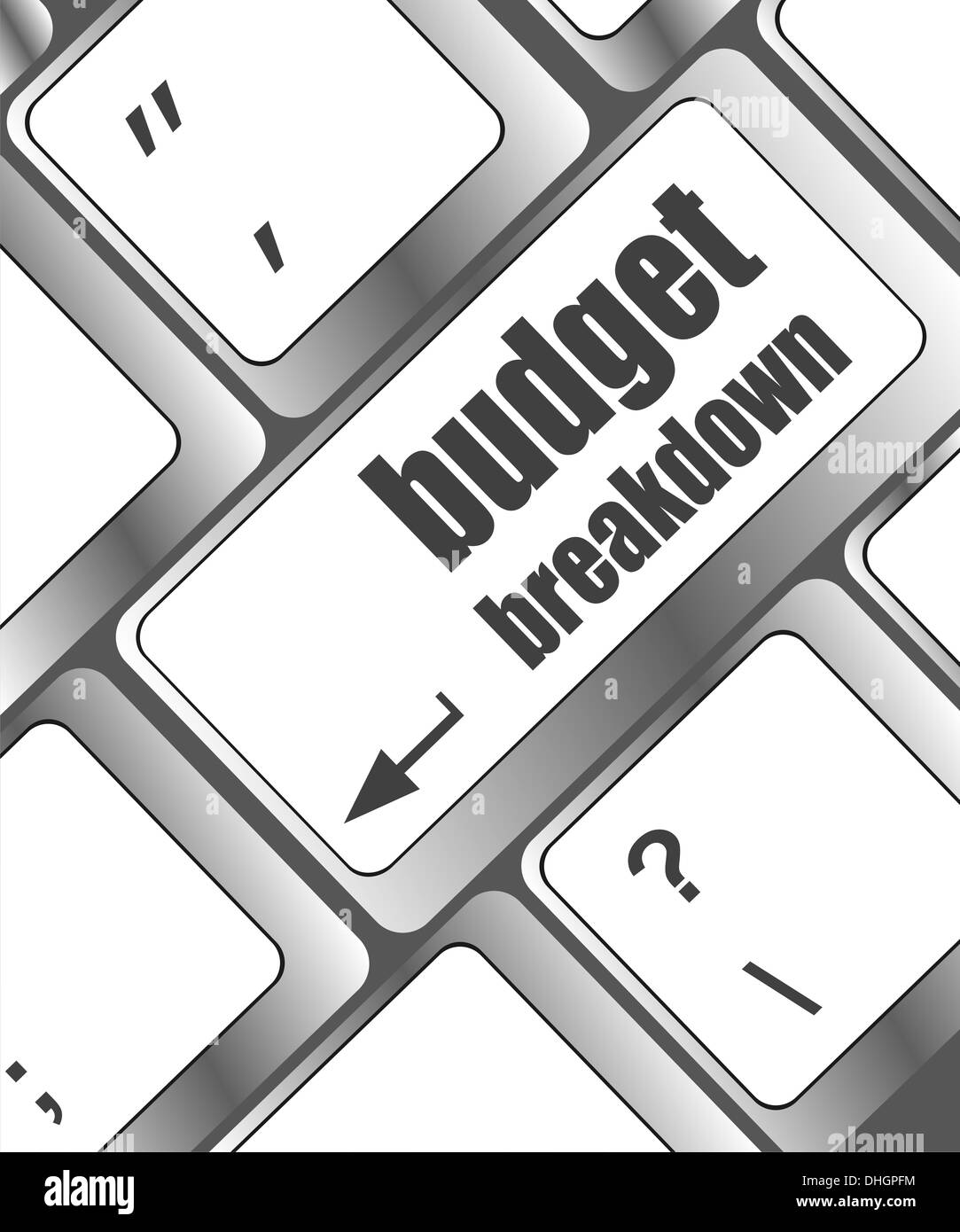 budget breakdown words on computer pc keyboard Stock Photo