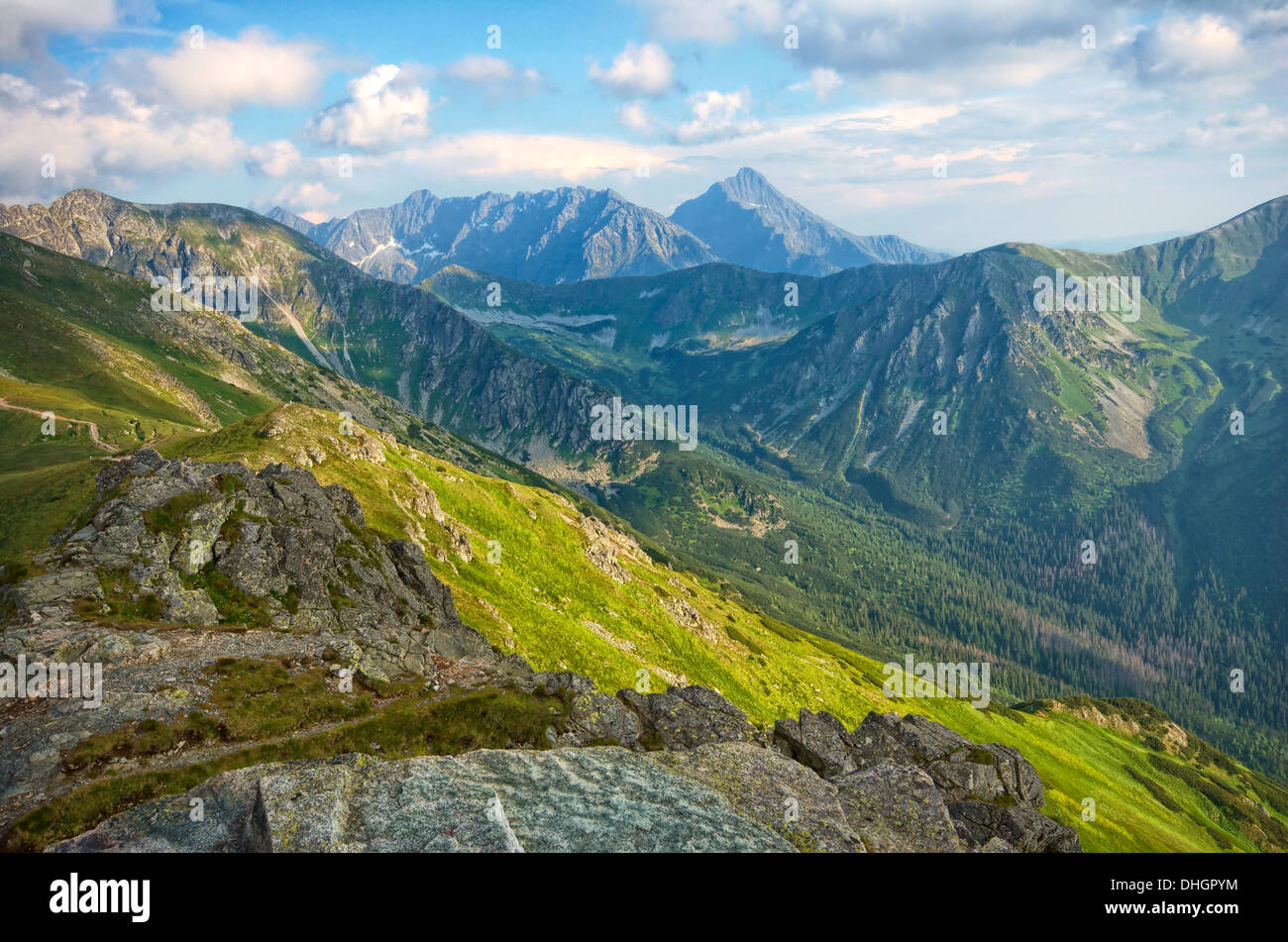 View from Kasprowy Wierch in High Tatra Mountains, Poland Stock Photo