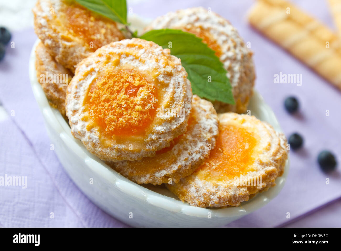 Delicious homemade jamfilled cookies Stock Photo Alamy
