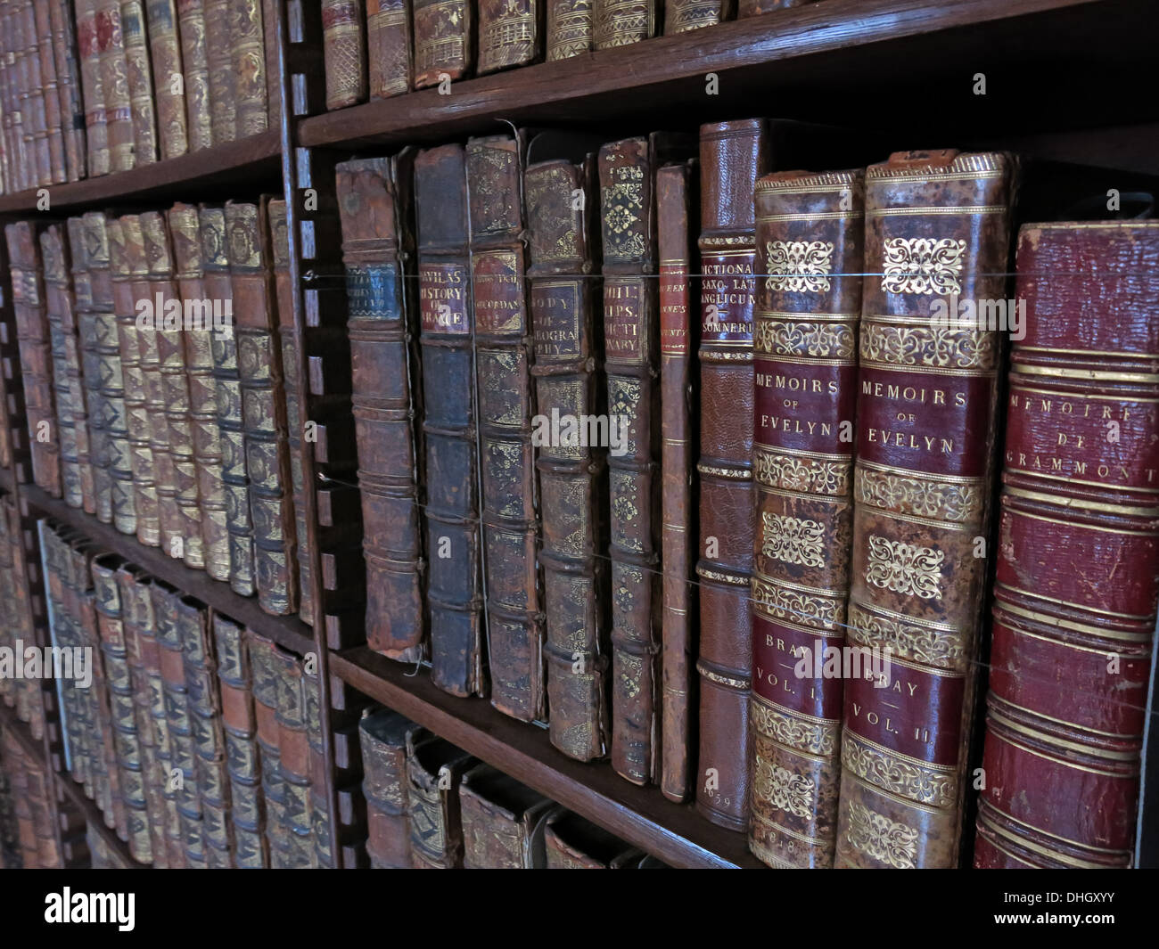 Library at the hall Dunham Massey house NT Near Altrincham Cheshire England UK WA14 4SJ Stock Photo