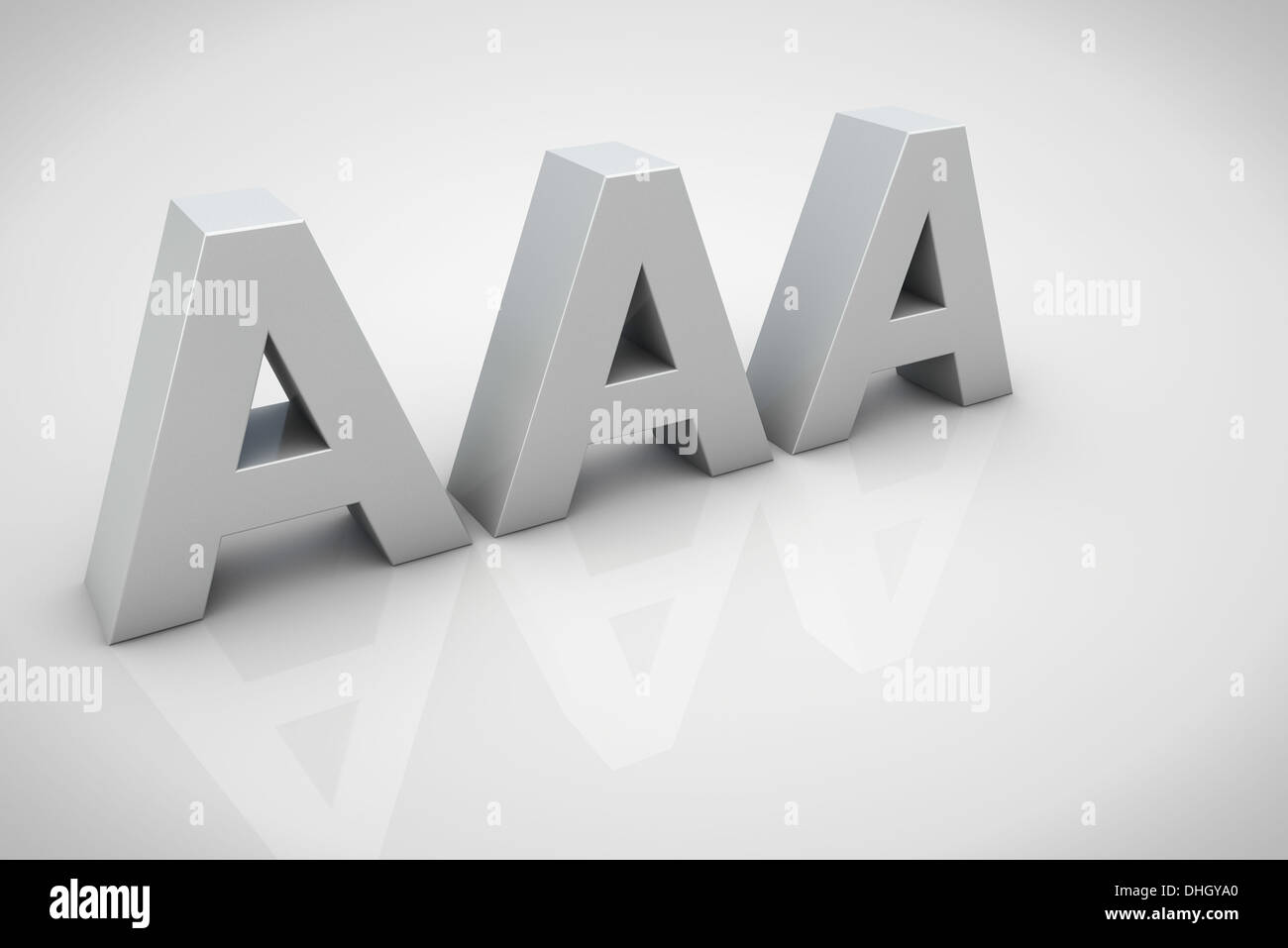 3D render AAA financial credit notation Stock Photo