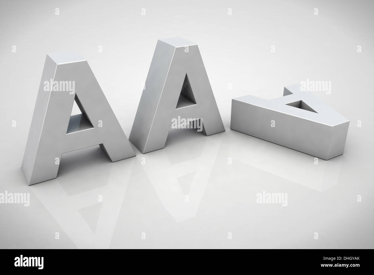 3D render AAA financial credit notation Stock Photo