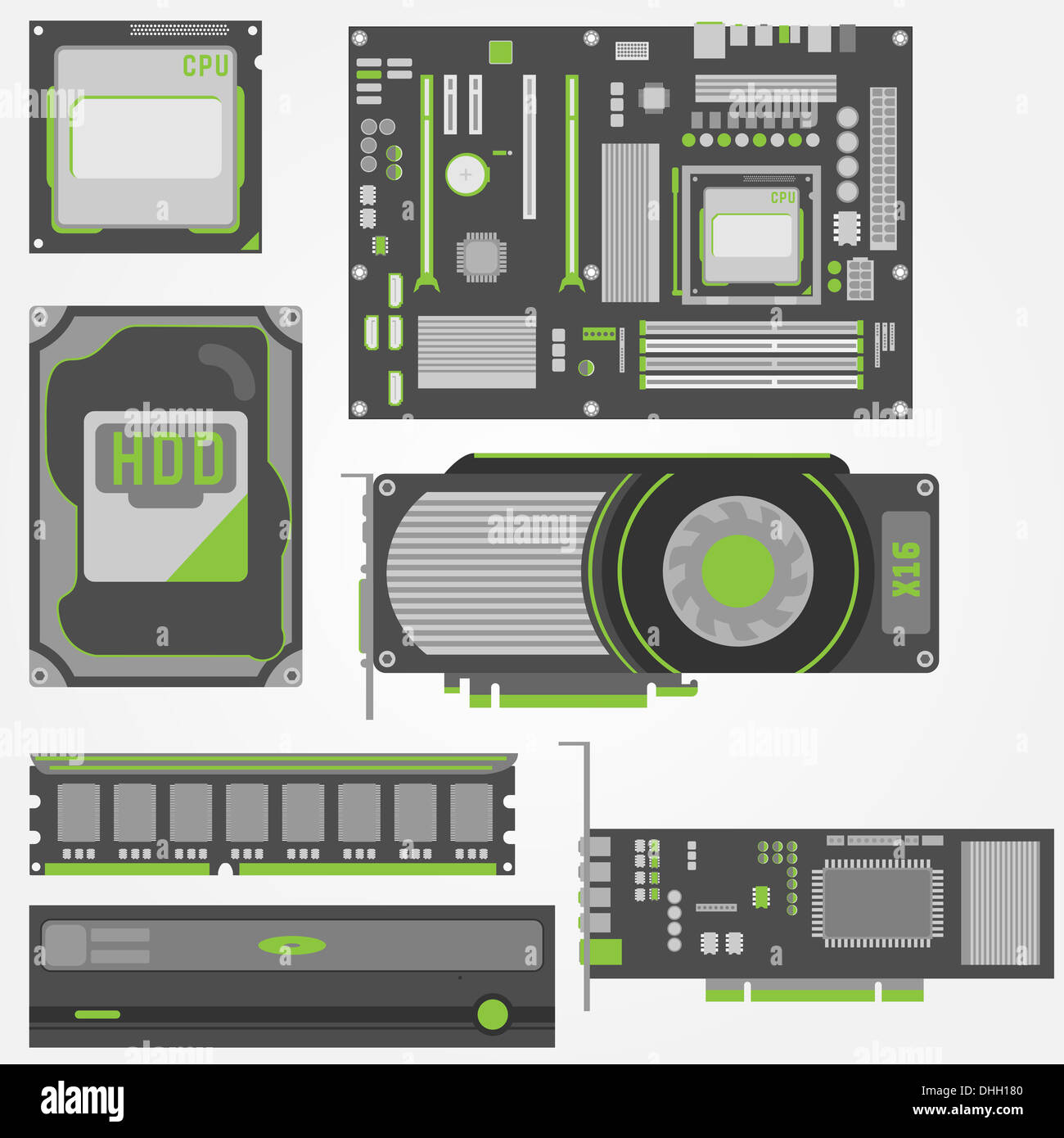 Pc motherboard ram cpu video card hi-res stock photography and images ...