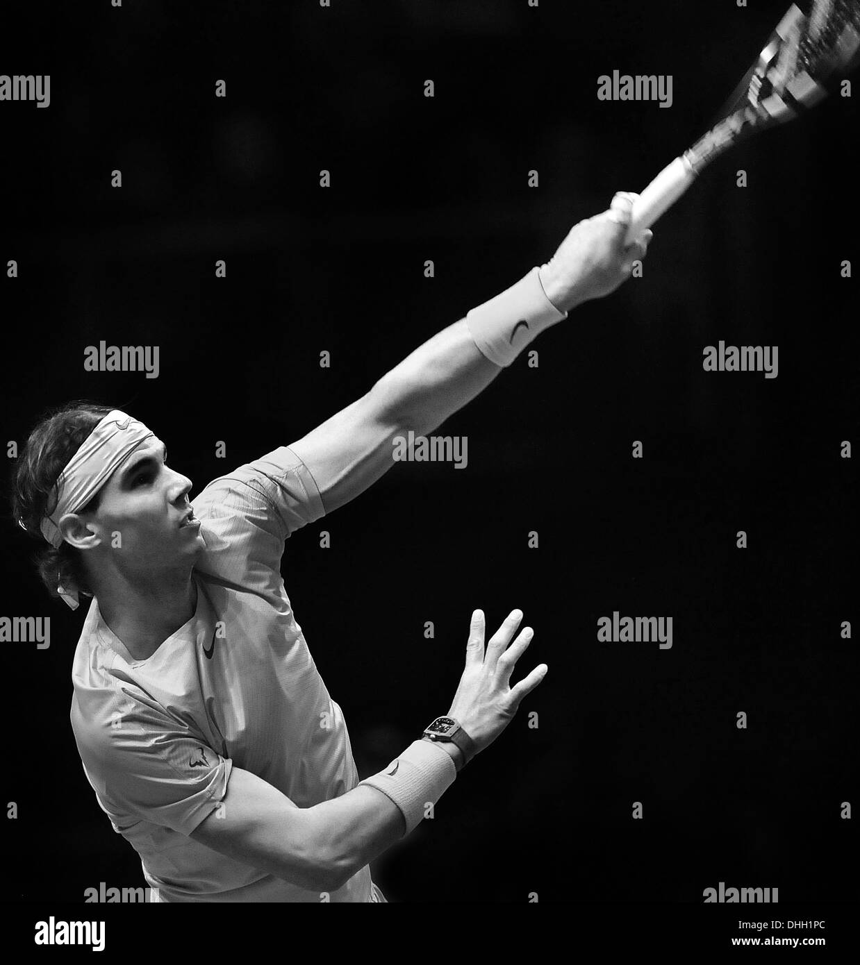 Rafael Nadal at the Barclays ATP World Tour at the 02 Arena, London. Stock Photo