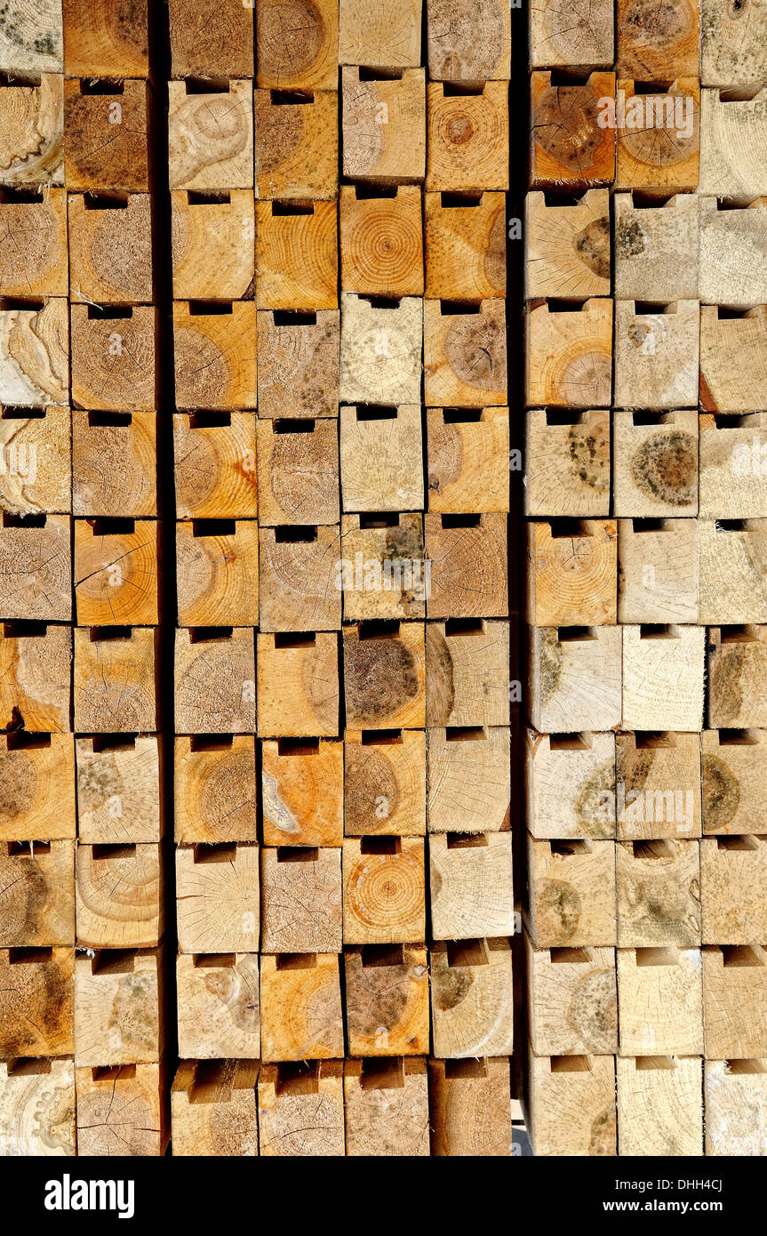 vertical wood packaging material Stock Photo