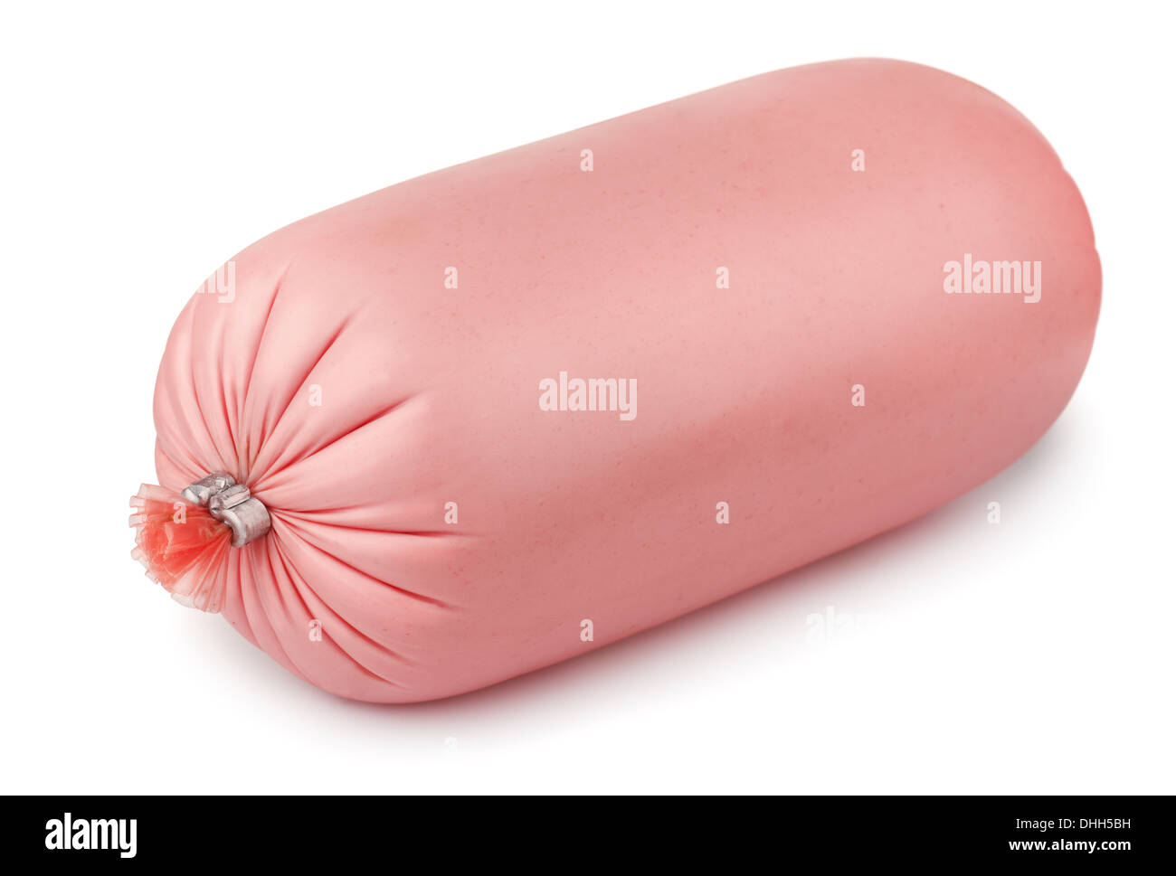 Boiled pork sausage isolated on white Stock Photo Alamy