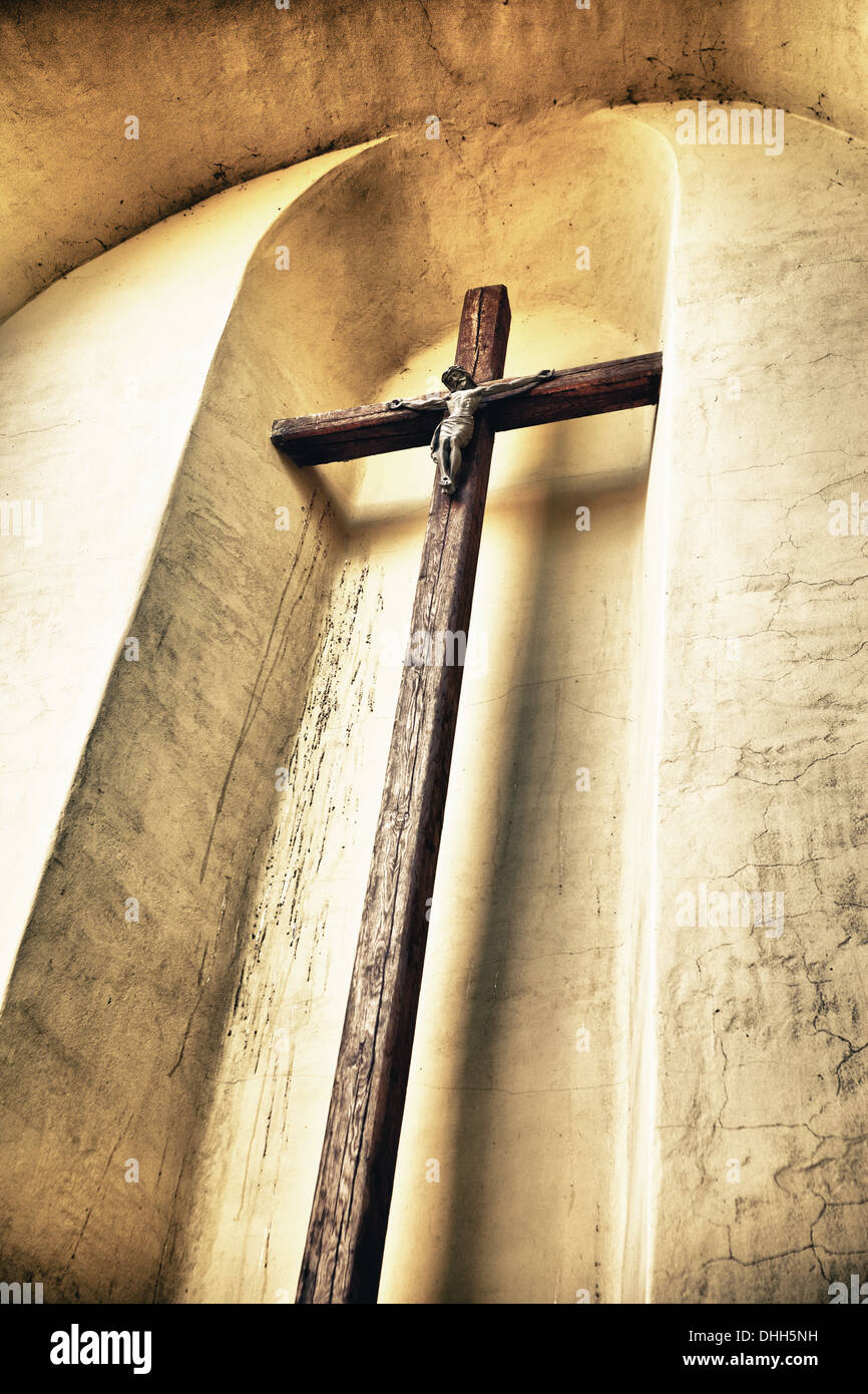 Crucifix On A Wall Stock Photo