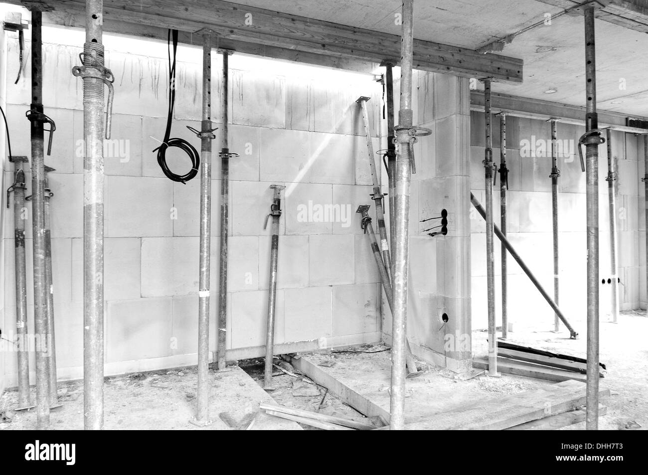 Apartment under construction black and white Stock Photo