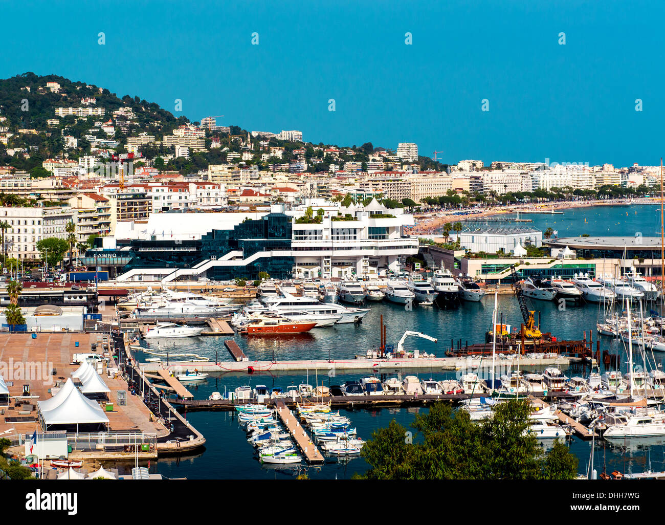 Port Le Vieux and La Croisette of Cannes Stock Photo