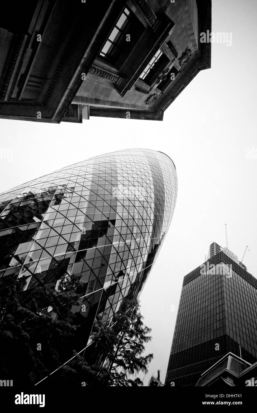 LONDON - SEPTEMBER 21: 30 St Mary Axe, Swiss Re, Gherkin on September 21, 2013, during the annual Open House event in London, UK Stock Photo