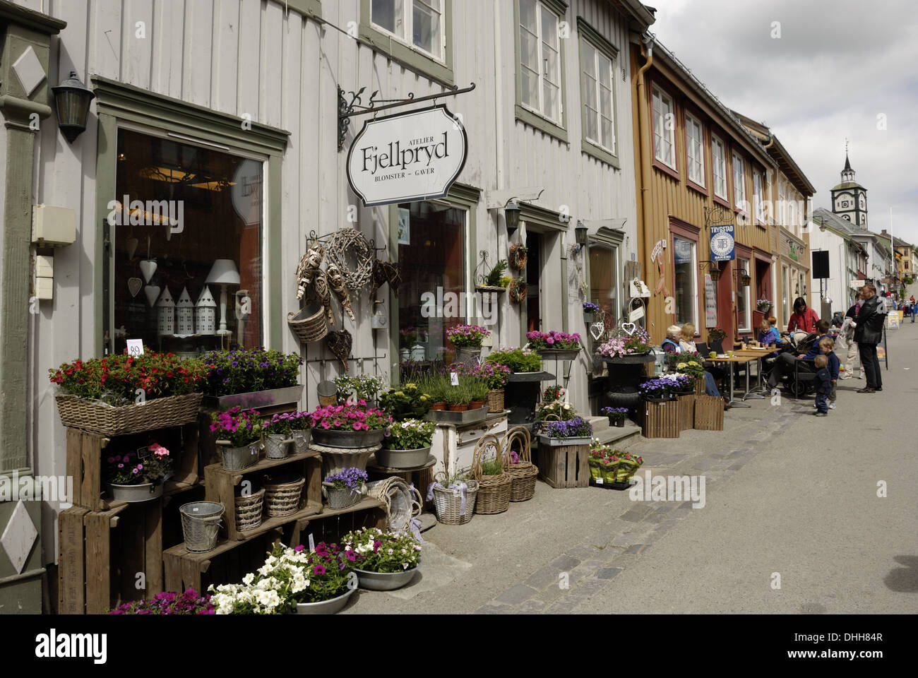 Flower Shop in Roeros Stock Photo