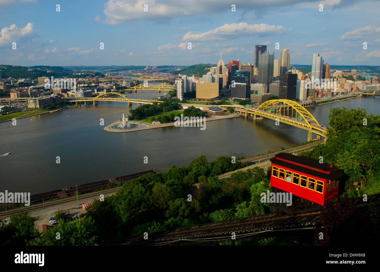 Pittsburgh Pennsylvania from Mt Washington hill looking at Golden