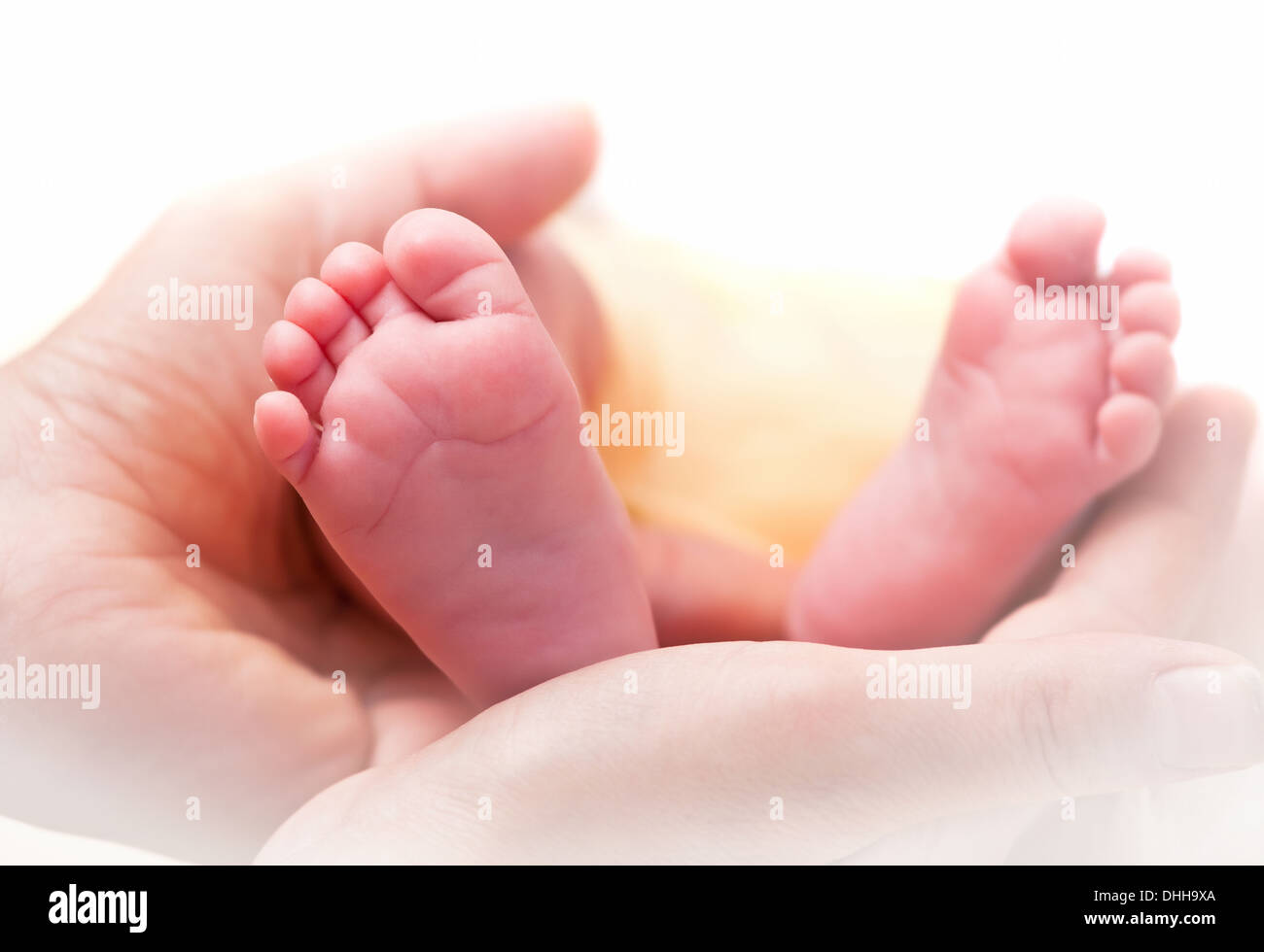 close up image of newborn foot selective focus Stock Photo